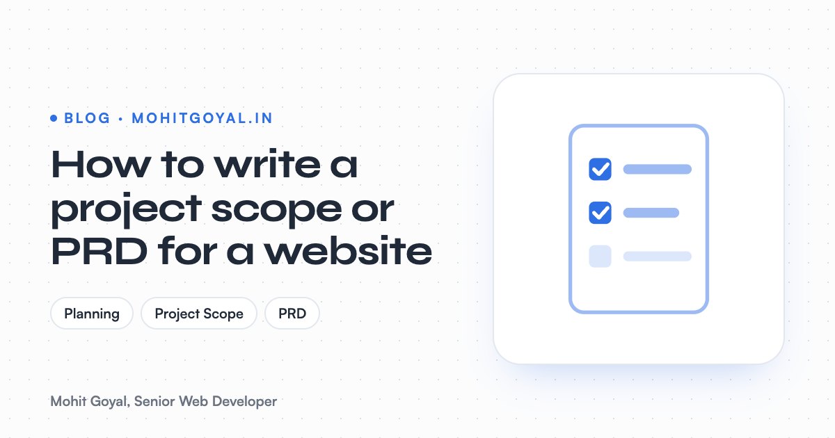 How to write a project scope or PRD for a website