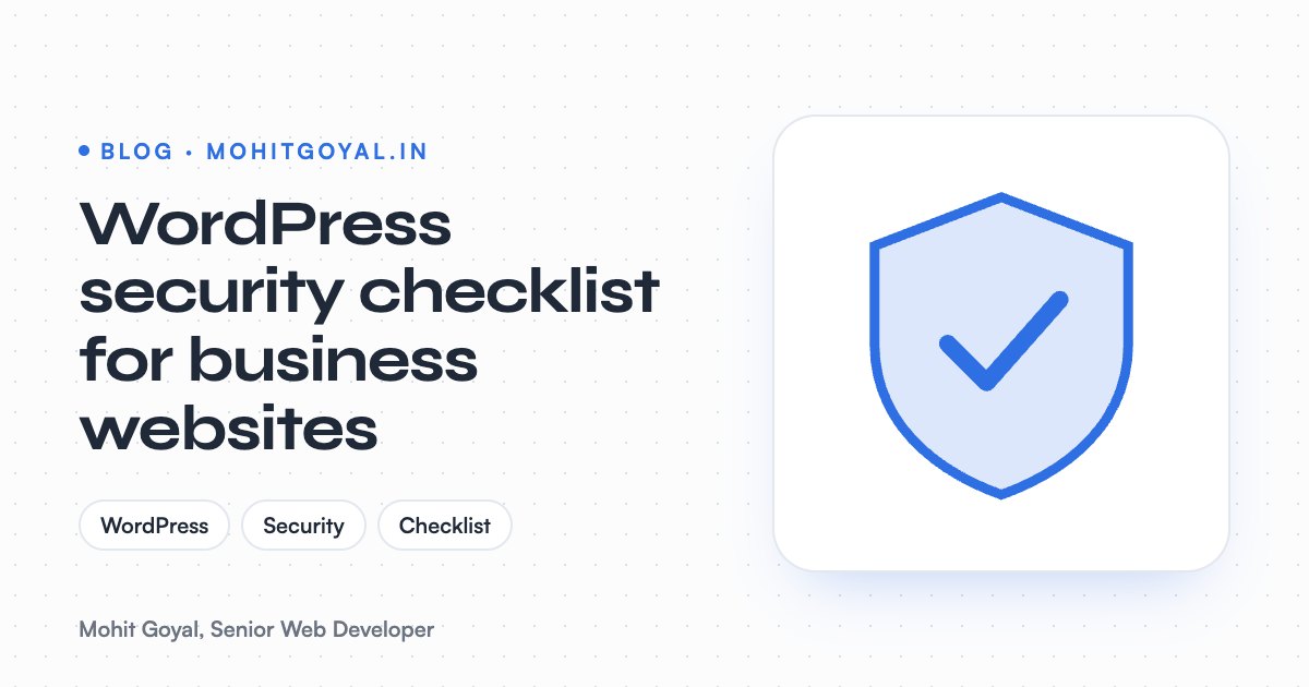 WordPress security checklist for business websites