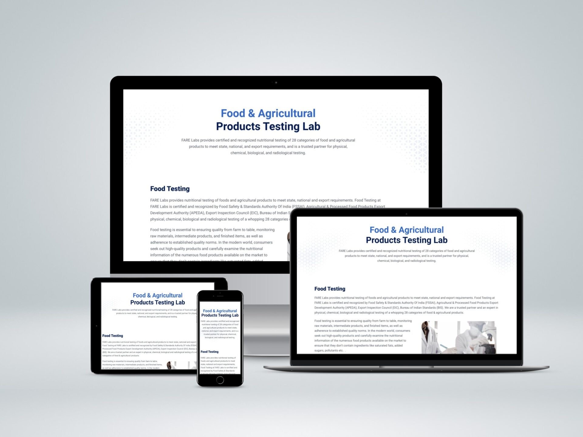 Food & Agricultural Products Testing Lab | Landing Page